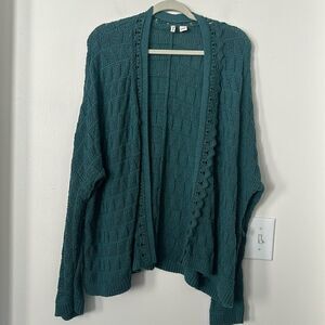 Anthropologie Moth Green Knit Cardigan XL
